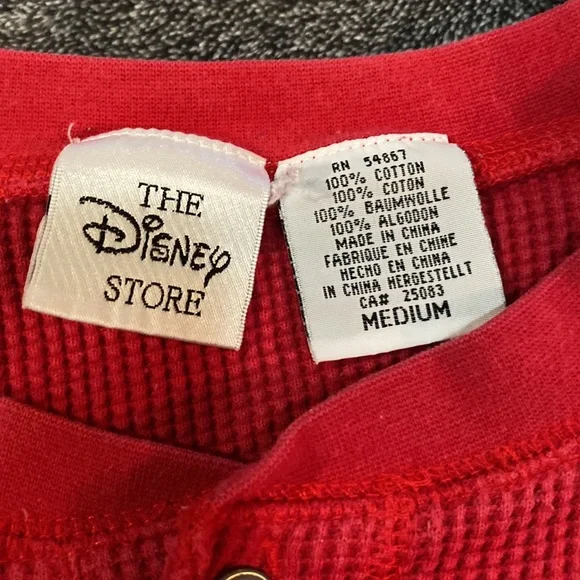 Disney Store over sized thermal‎ embroidered Mickey and Goofy pajama top medium - Picture 3 of 6